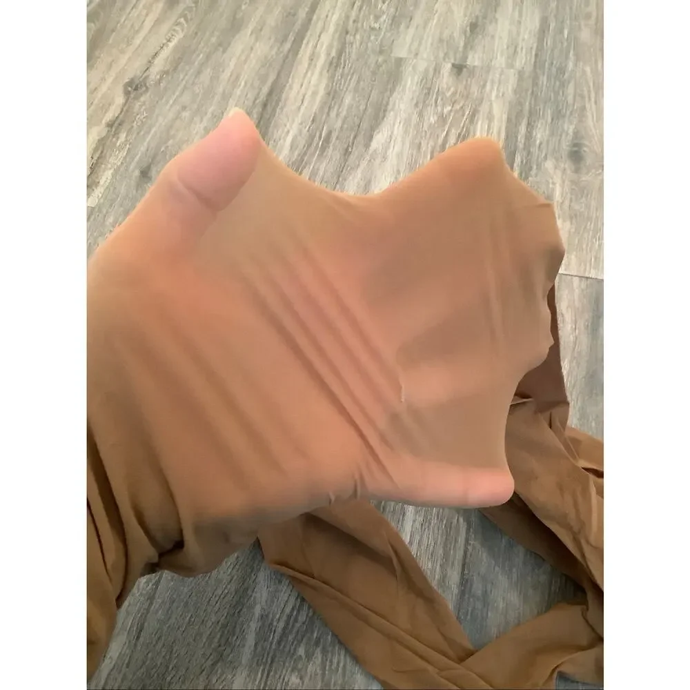 Wolford Womens XL Beige Individual 10 High Waist Tights Minimalist Luxury C3-5